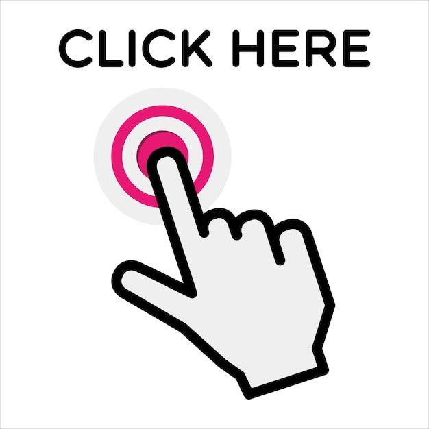 click here button icon vector illustration symbol