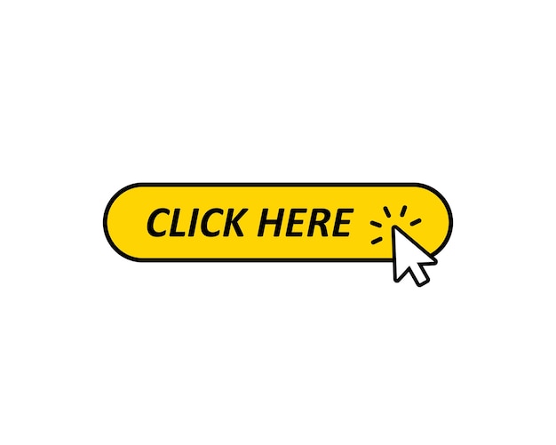 Click here button with cursor icon. Vector EPS 10