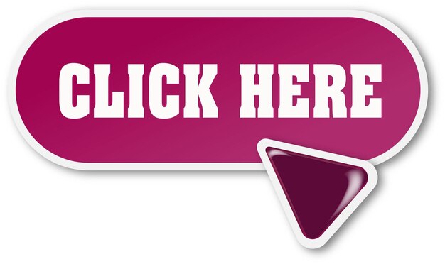 click here red advertising sticker with pointer