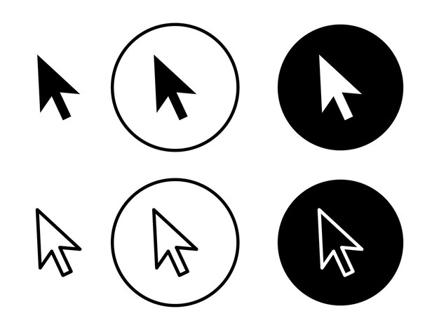 Click icon set pointer arrow icon cursor icon vector Pointer cursor computer mouse icon set