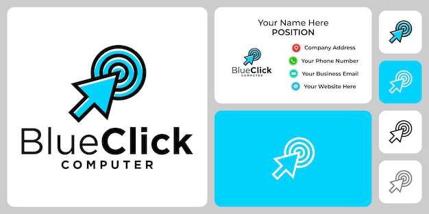 Click mouse logo design with business card template