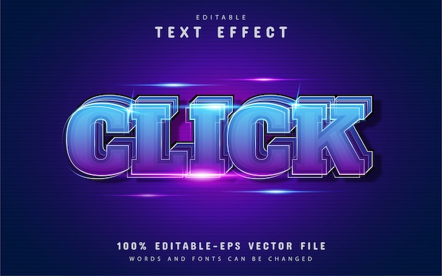 Click text effect with gradient