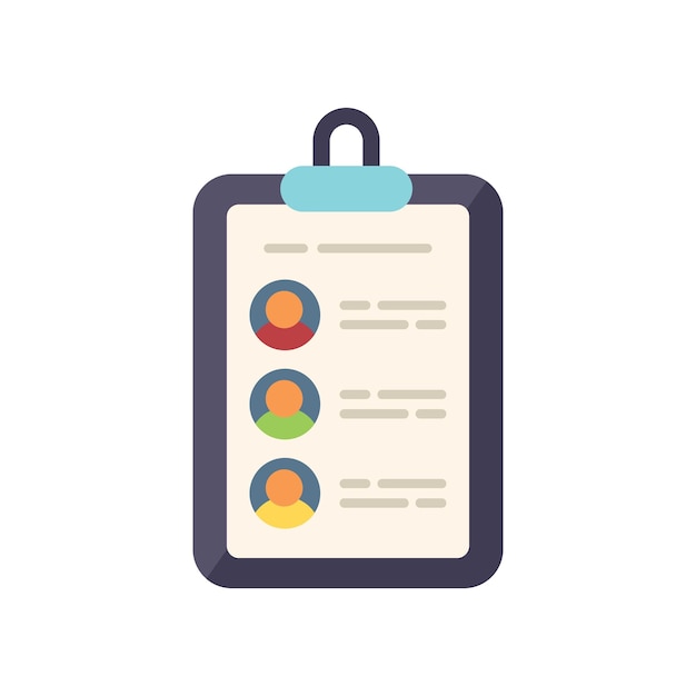 Clipboard target icon flat vector Seo digital Hunter lead isolated