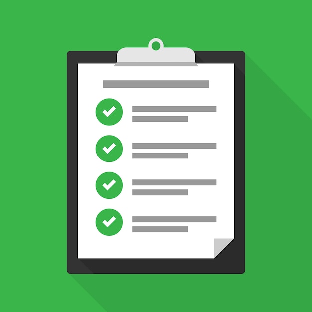 clipboard with a checklist, successfully completed tasks. check success. vector illustration eps 10