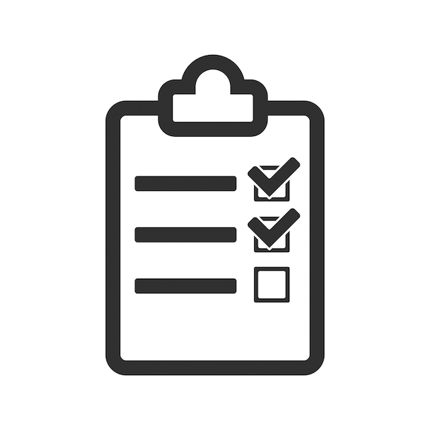 clipboard with checklist icon symbol for web site and app design