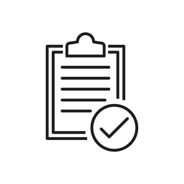 clipboard witn checkmark icon vector illustration checklist icon on isolated background list sign concept