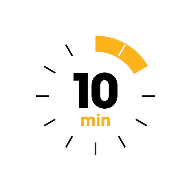Clock Counting Down to Minutes Vector Template