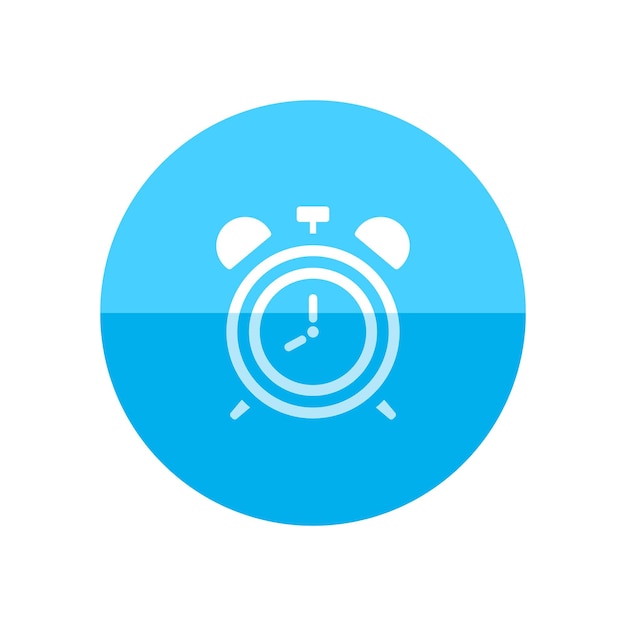 Clock icon in flat color circle style Alarm waking wall time deadline