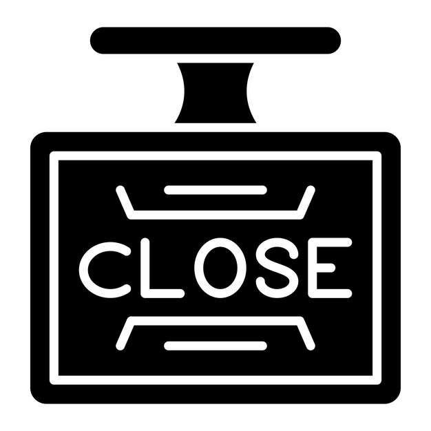Close Glyph Solid Black Illustration