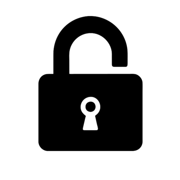 closed abstract padlock pictogram