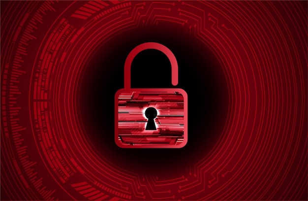 closed padlock on digital background cyber security