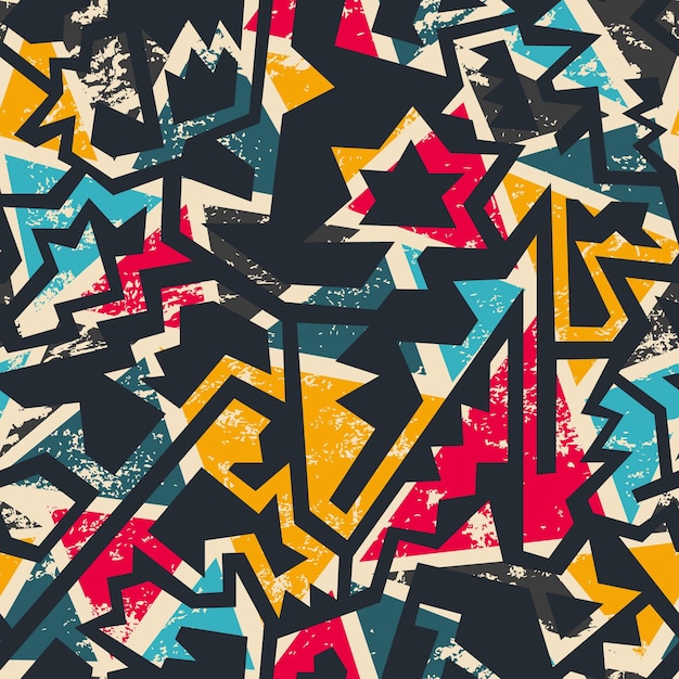 Cloth geometric seamless pattern with grunge effect