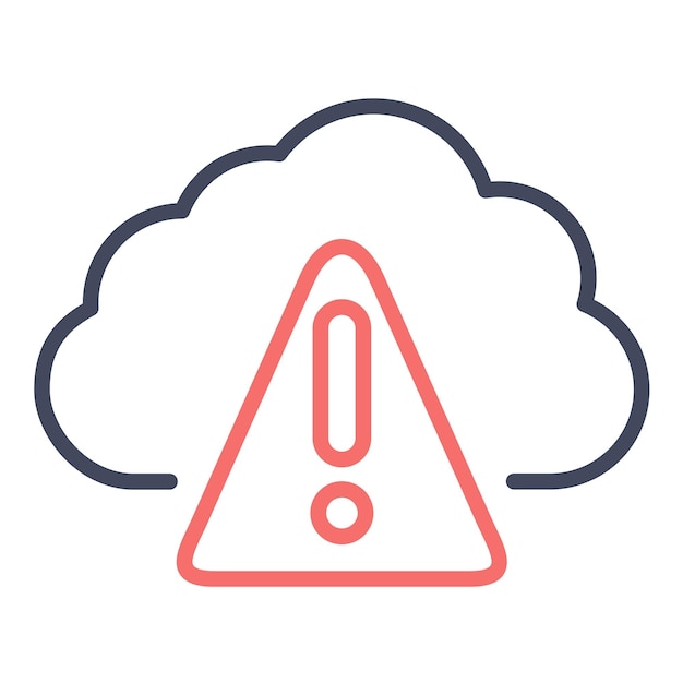 Cloud Alert Vector Illustration Style