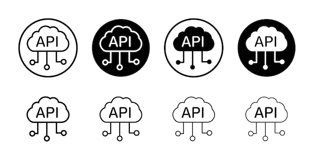 Cloud API icon Vector logo set flat