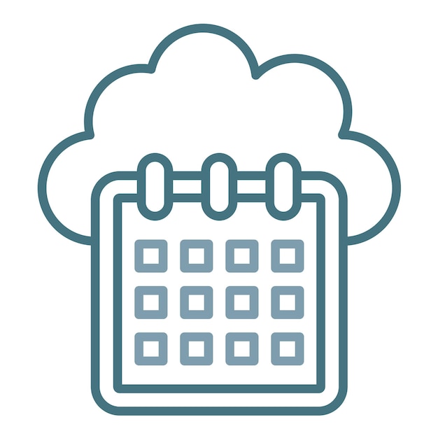 Cloud Calendar Flat Illustration