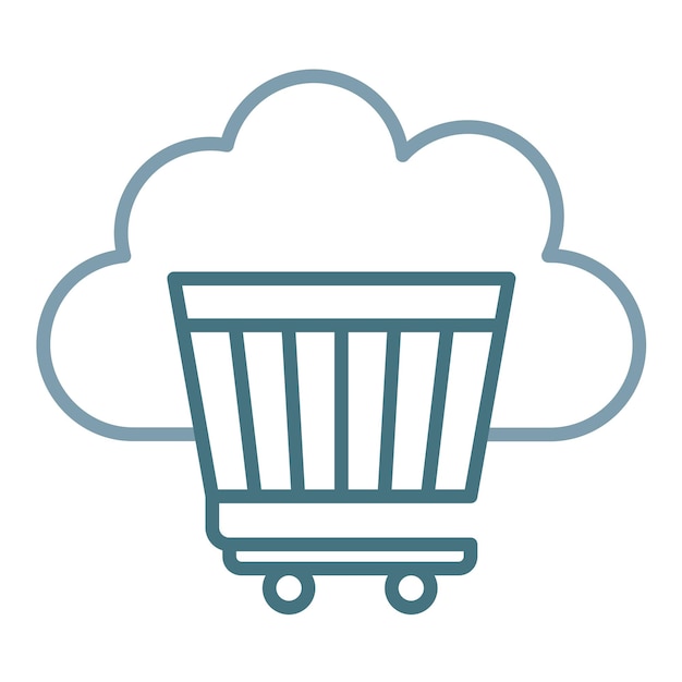 Cloud Cart Flat Illustration