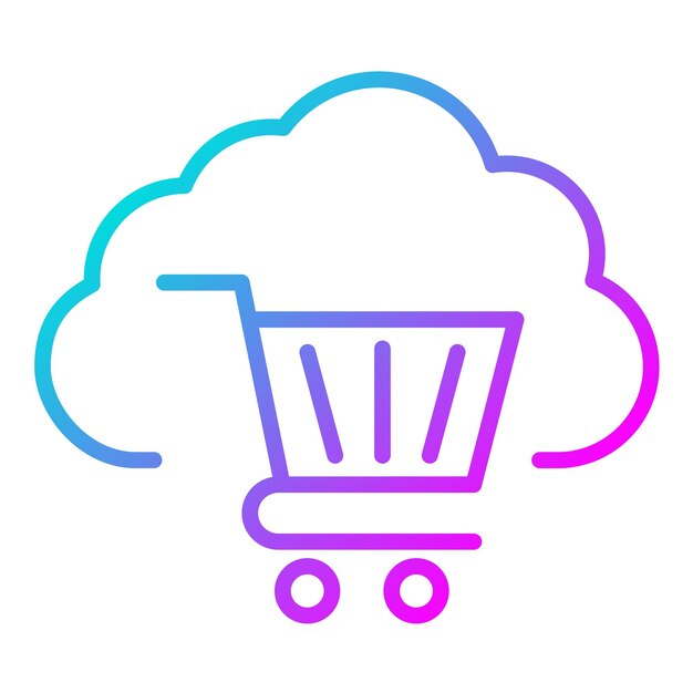Cloud Cart Vector Illustration Style