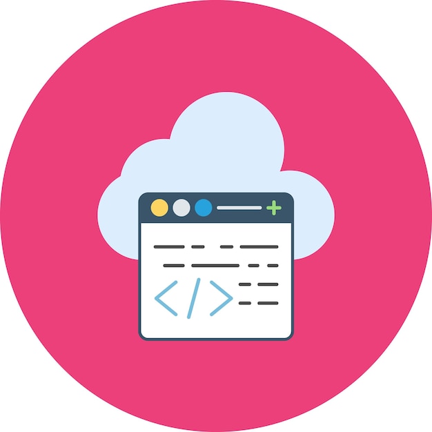 Cloud Coding Flat Illustration