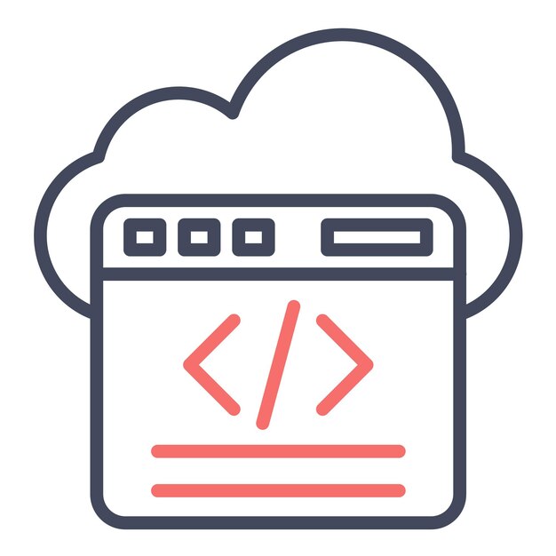Cloud Coding Vector Illustration Style