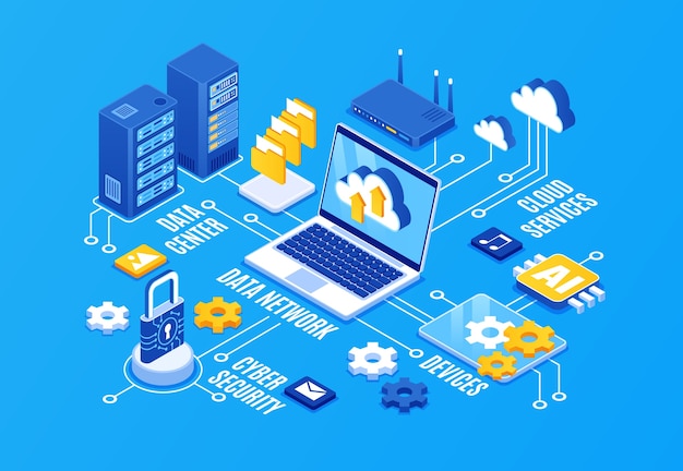 cloud computing and data security illustration