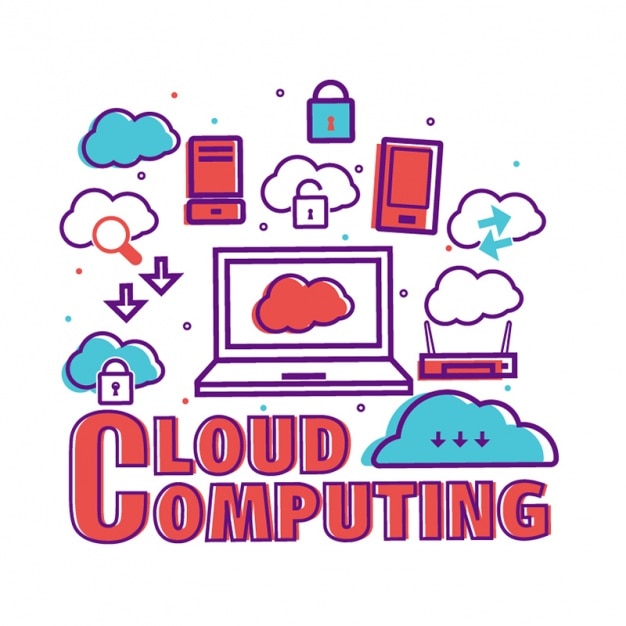 Cloud computing background in flat design