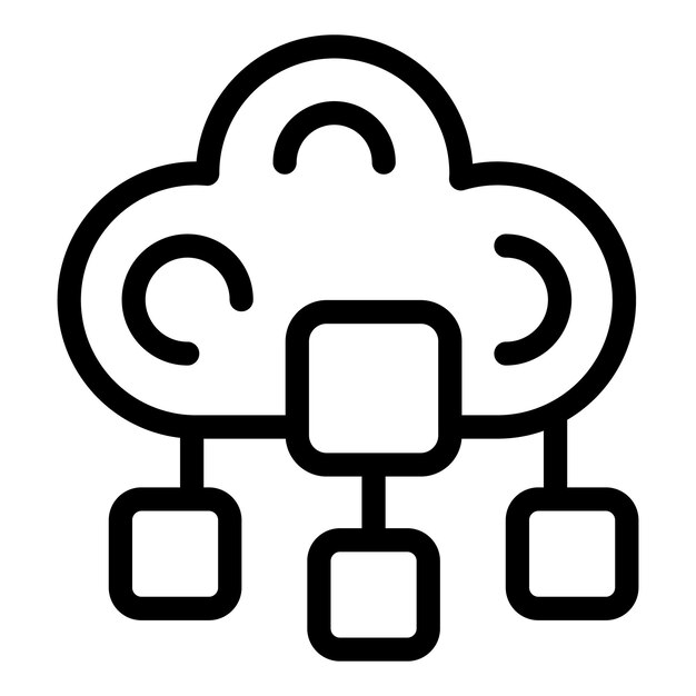 Cloud computing data storage network sharing icon