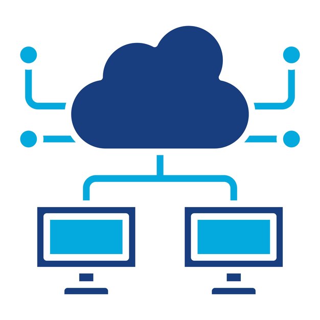 Cloud Computing Duotone Illustration