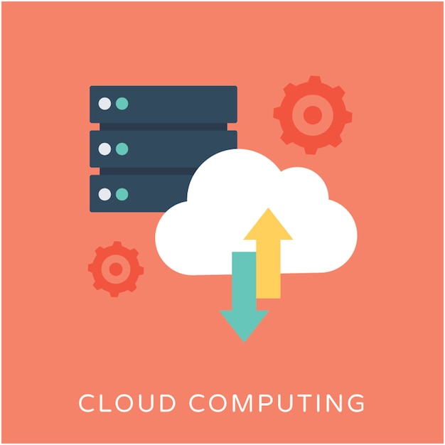 Cloud Computing Flat Vector Icon