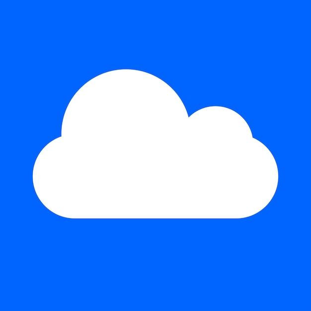 Cloud computing icon on blue background