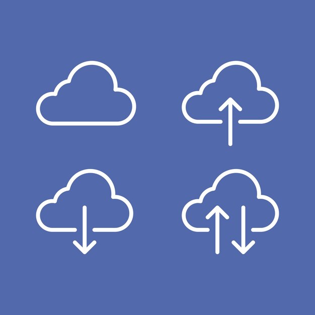 Cloud computing icons set vector illustration template design trendy