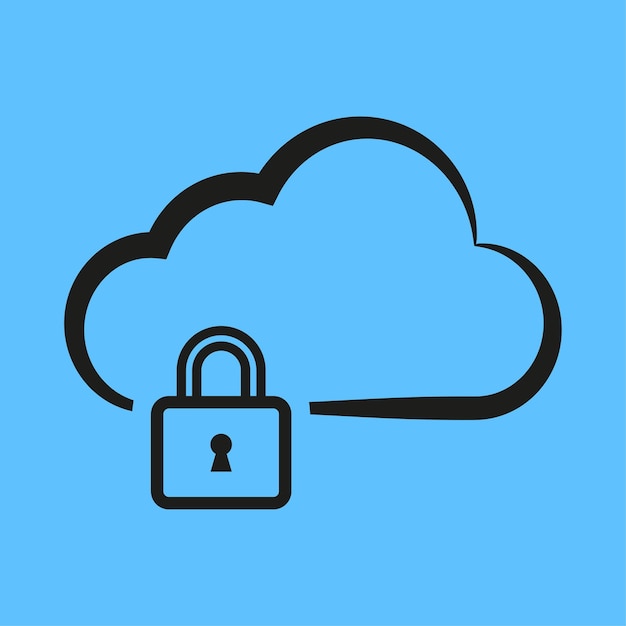 Cloud computing lock icon Vector illustration PS 10