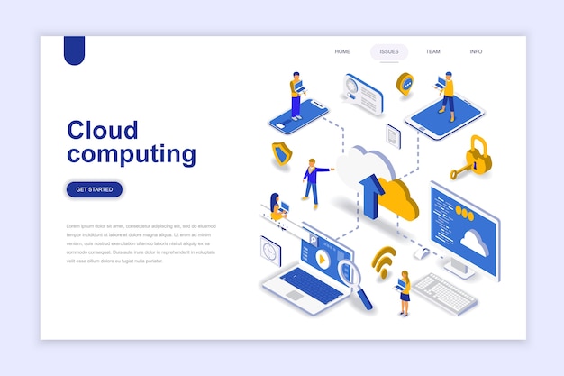 Cloud computing modern flat design isometric concept.