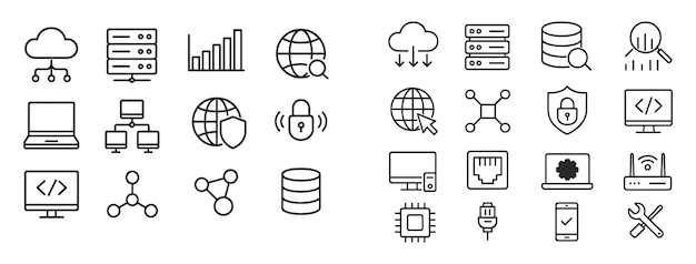 cloud computing network and data icons