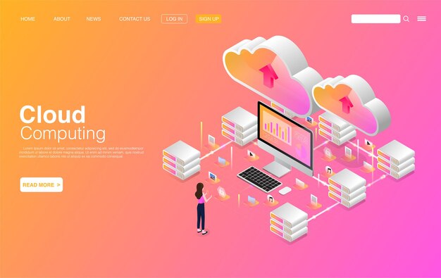cloud computing services and technology data storage vector eps 10
