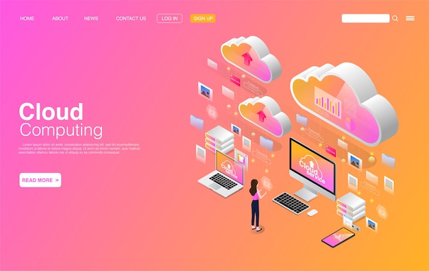 cloud computing services and technology data storage vector eps 10