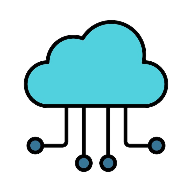 Cloud computing sign symbol vector glyph color icon