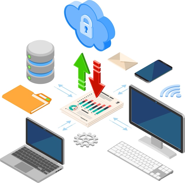 cloud computing technology isometric