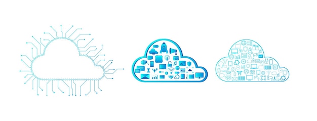 Cloud computing technology with cloud and icons vector illustration