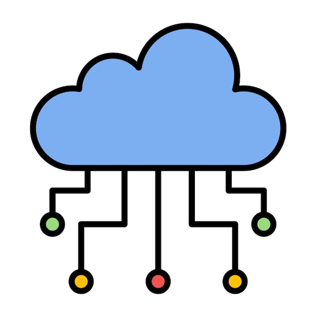 Cloud Computing Vector Illustration Style