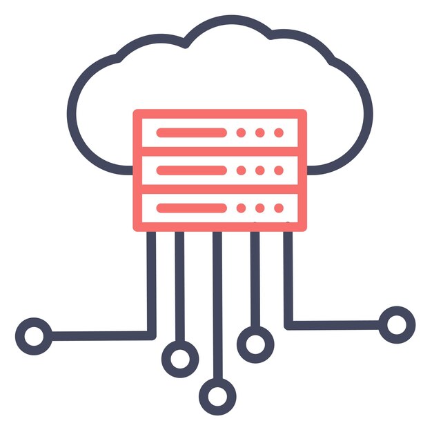 Cloud Computing Vector Illustration Style