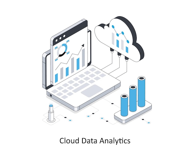 Cloud Data Analytics isometric stock illustration EPS File stock illustration
