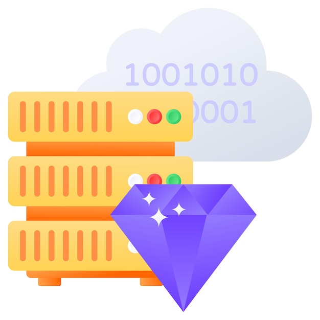 Cloud data encryption concept Process to converting into unreadable format vector design Web host