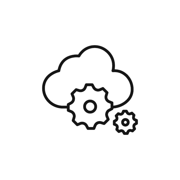 Cloud Data settings icon Isolated flat vector in outline