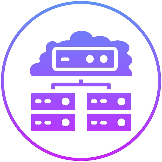cloud database vector icon illustration of cloud computing iconset