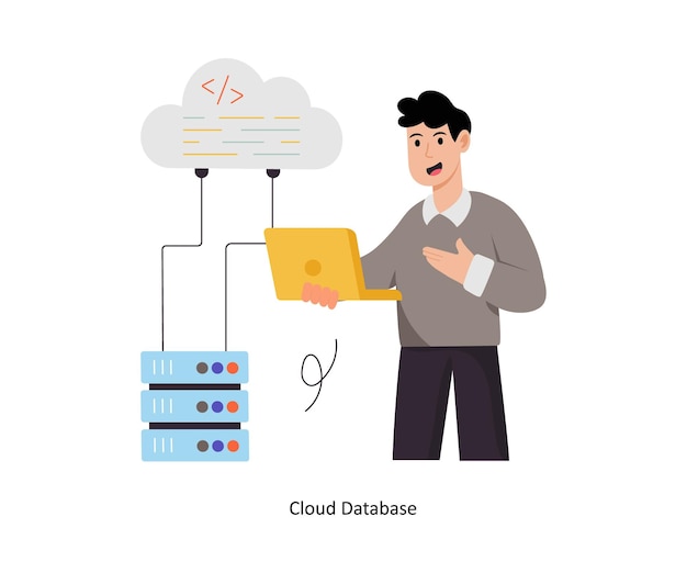 Cloud Database Vector illustration EPS 10 file