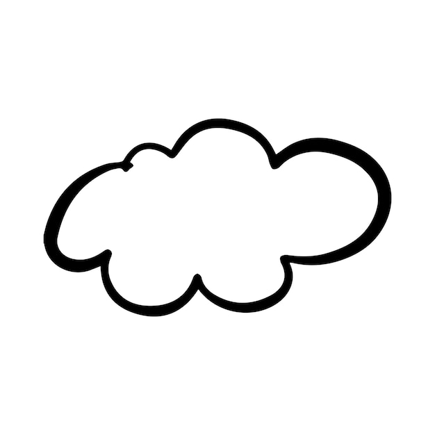 Cloud icon handdrawn outline sketch simple doodle outline drawing art illustration