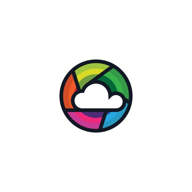 Cloud lens logo design with white background