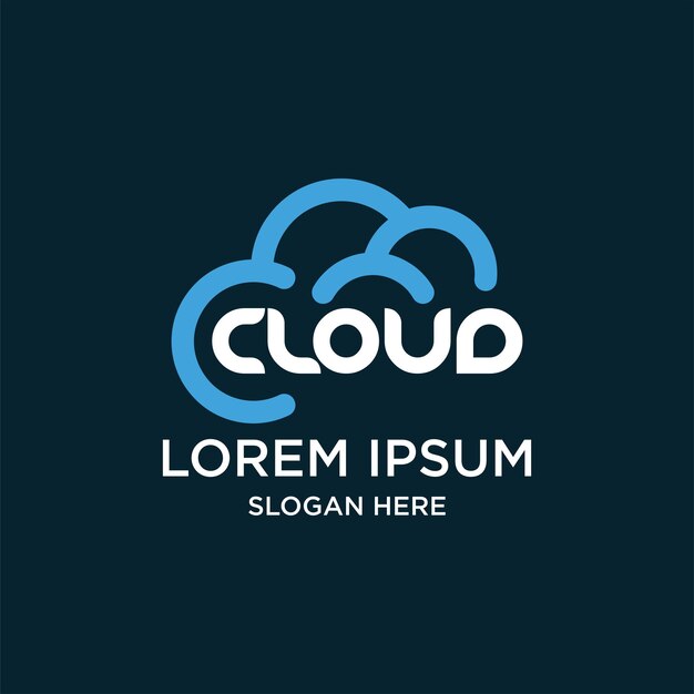 cloud line art logo design