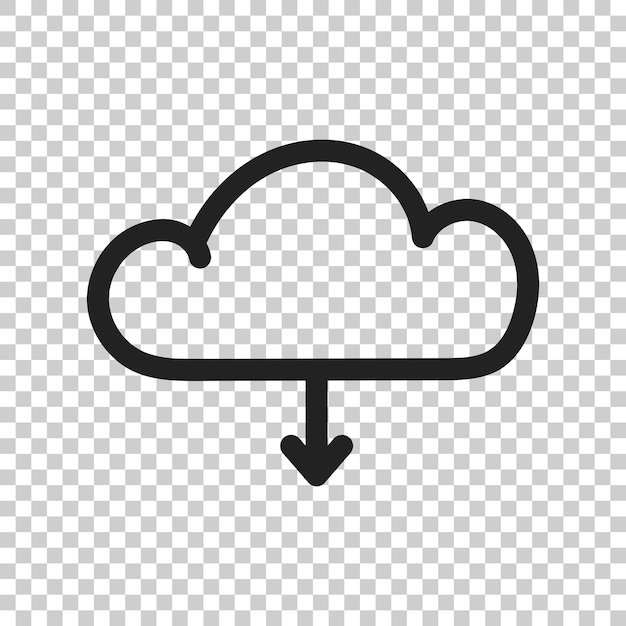 Cloud line icon Internet download symbol Flat vector illustration on isolated background