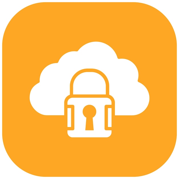 Cloud Lock Vector Illustration Style